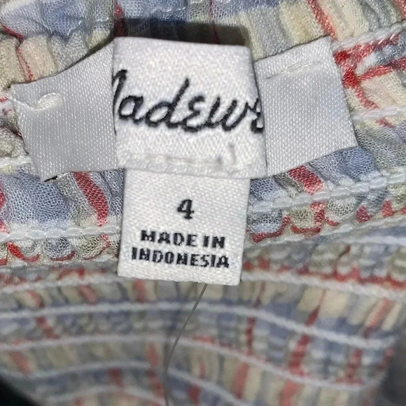 Madewell Seersucker Lucie Smocked Peplum Top in Rainbow Plaid - Picture 5 of 5